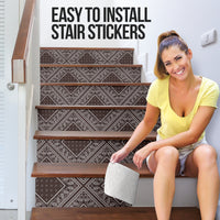 Coffee Brown Bandana Stair Stickers 6 Steps