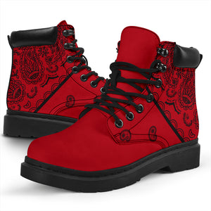 Red and Black Bandana All Season Boots