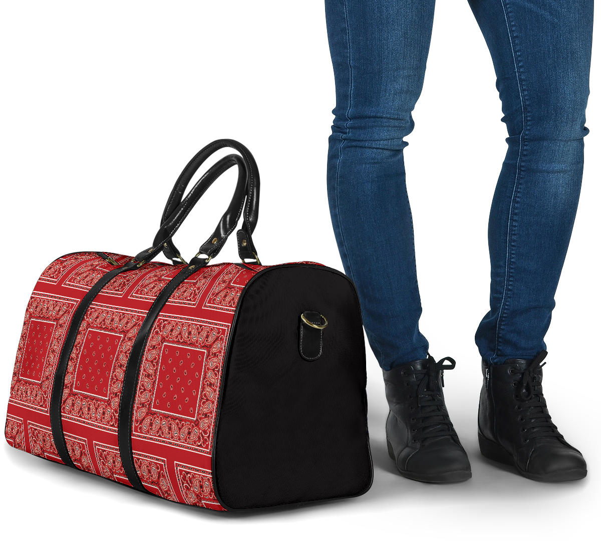 red bandana travel bag