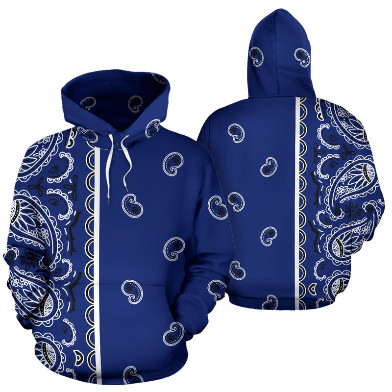 royal blue bandana pullover hoodie