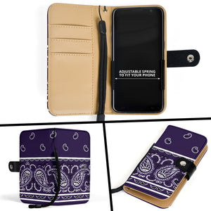 Royal Purple Bandana Phone Case Wallet