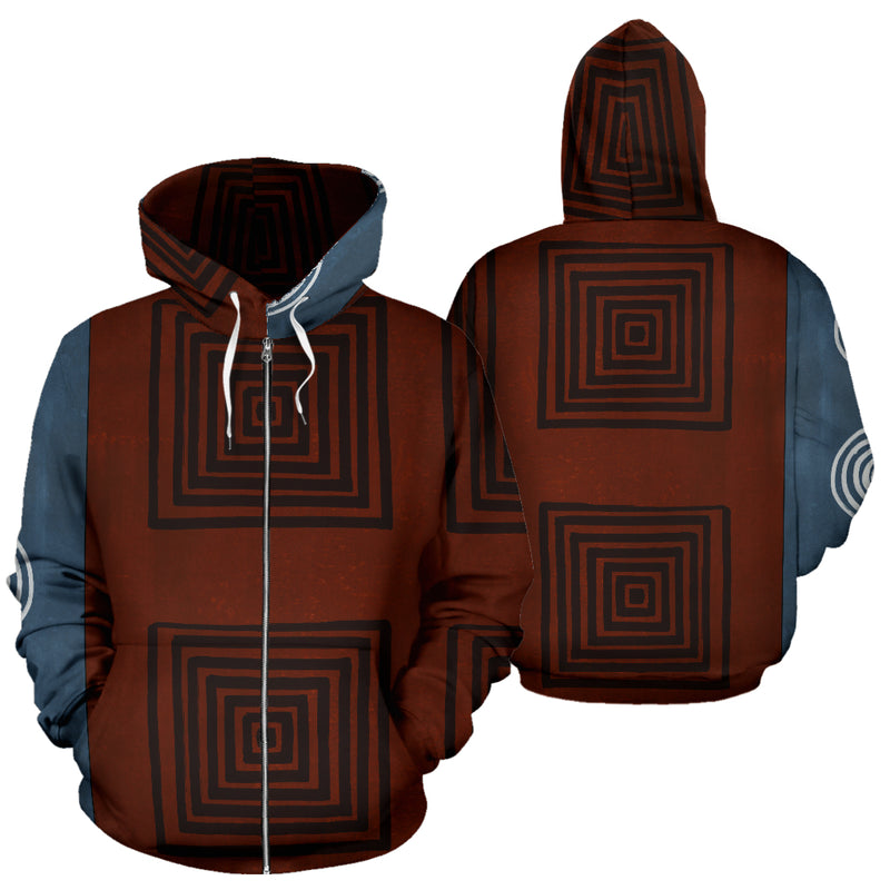 Tranquility Zip Up All Over Hoodie