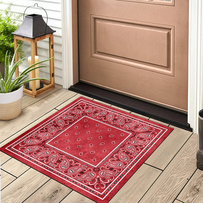Denim Red Bandana Square Doormat