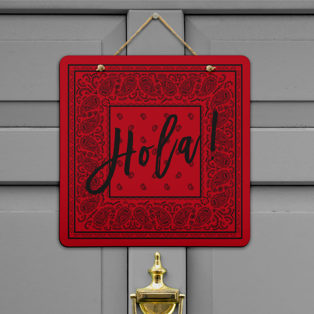 Red and Black Bandana Door Signs