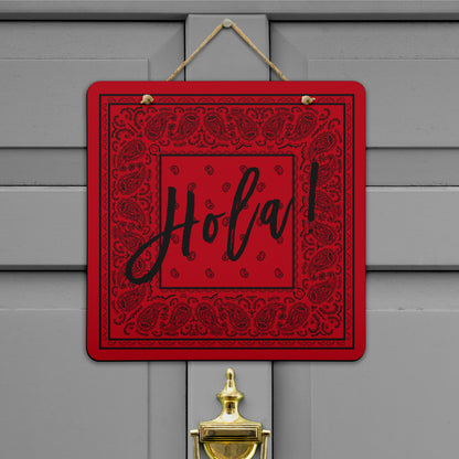 Red and Black Bandana Door Signs