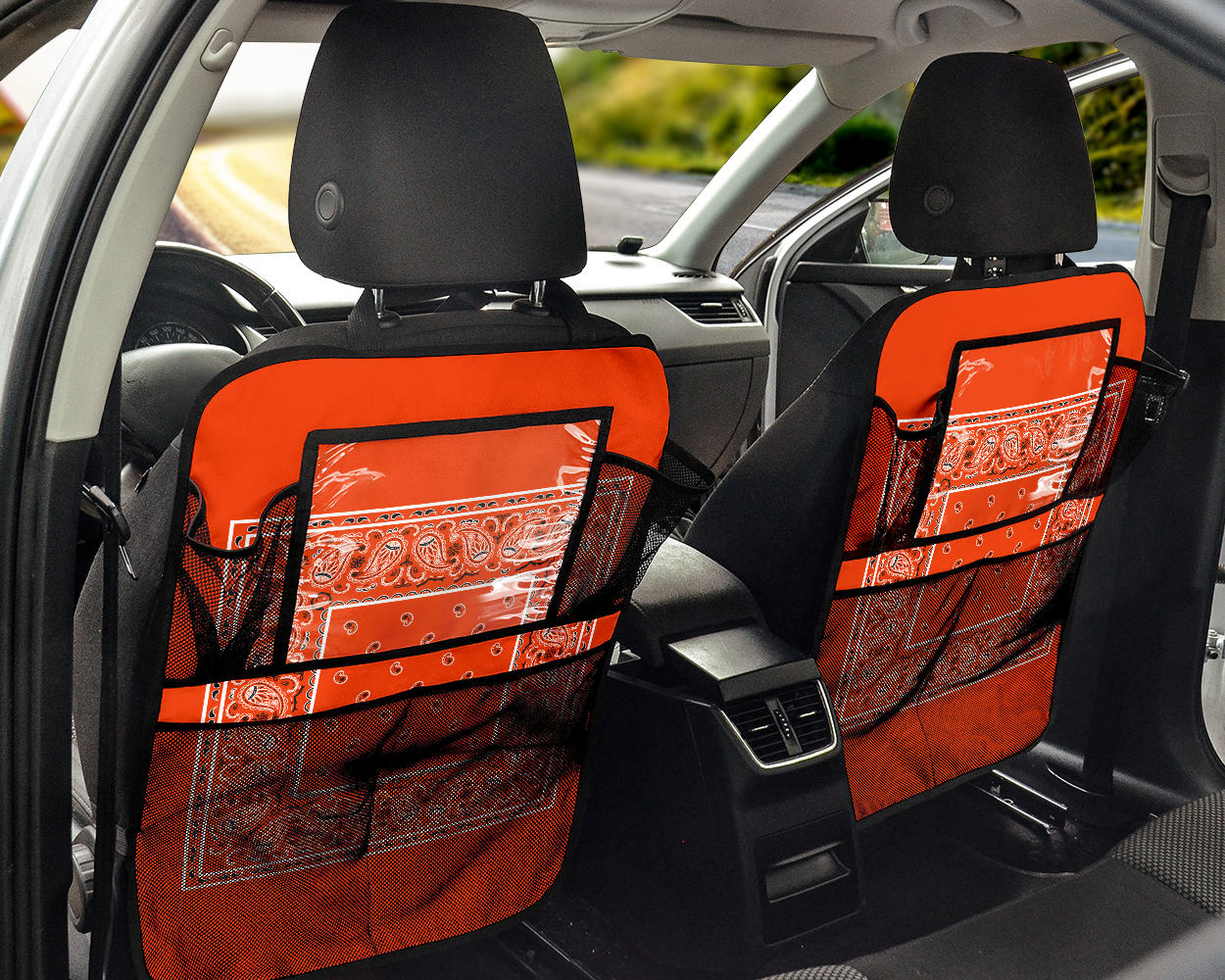 orange bandana seat organizers for autos