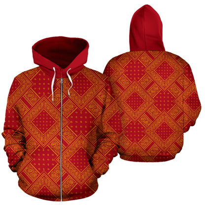 red and yellow bandana hoodie