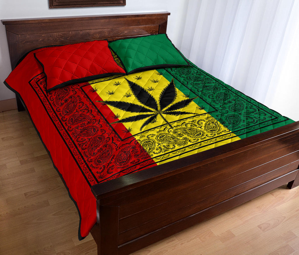 Rasta 420 Bandana Bed Quilts with Shams