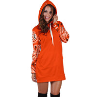 Orange Bandana Hoodie Dress Hood Up