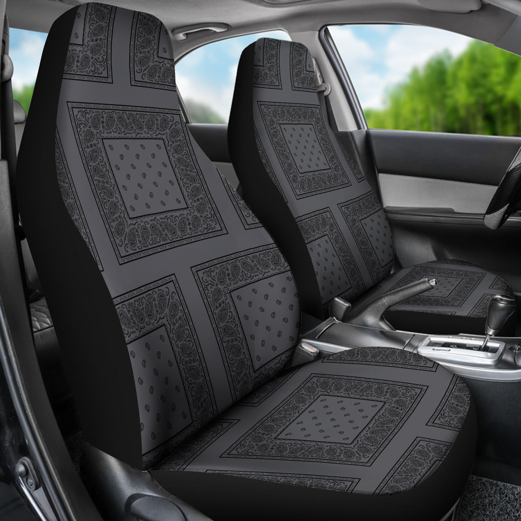 Gray and black seat cover