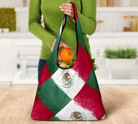 Mexican Flag Bandana Collage Grocery Bag 3-Pack