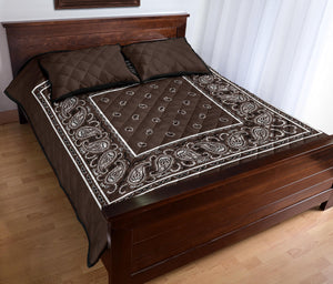 brown bandana bedroom quilt set