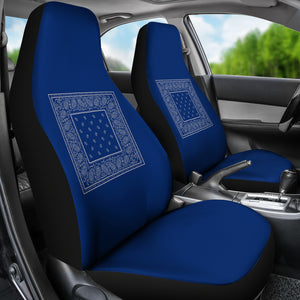 Blue and gray seat cover