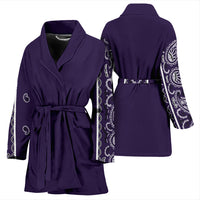 purple bandana print bathrobes