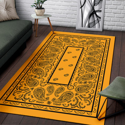 gold bandana throw rug