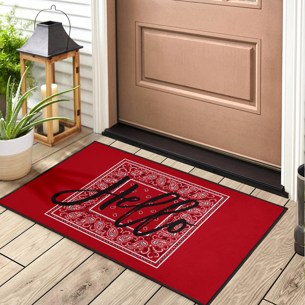 Classic Red Bandana Door Mats