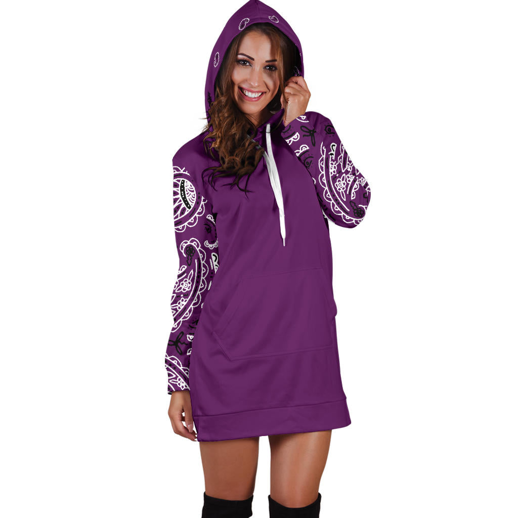Plum Bandana Hoodie Dress
