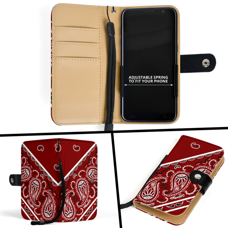 Maroon Bandana Phone Case Wallet