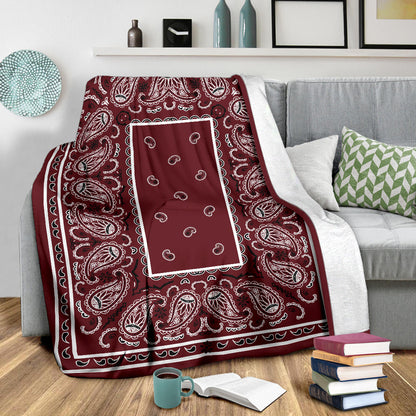 Ultra Plush Burgundy Bandana Blanket