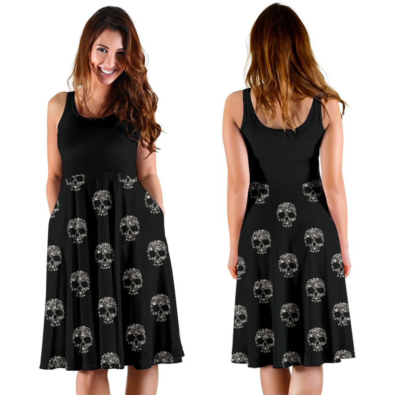 Floral Skull Women's Dress