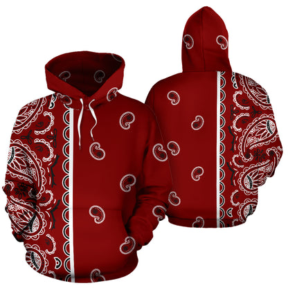 maroon red bandana pullover hoodies