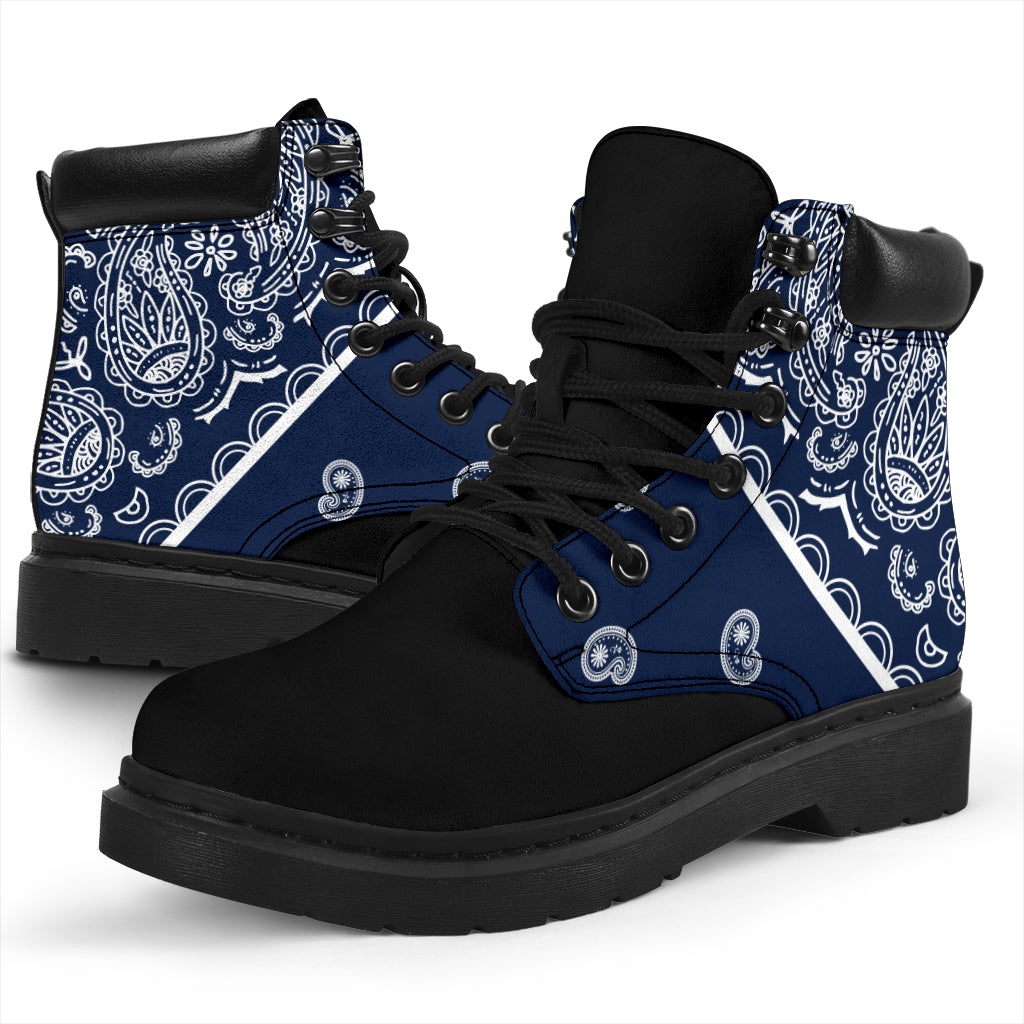 Navy Blue Bandana Blackout All Season Boots