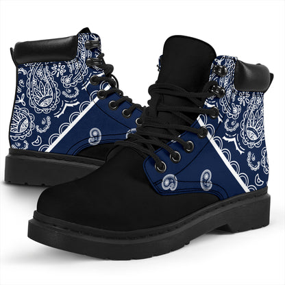 Navy Blue Bandana Blackout All Season Boots