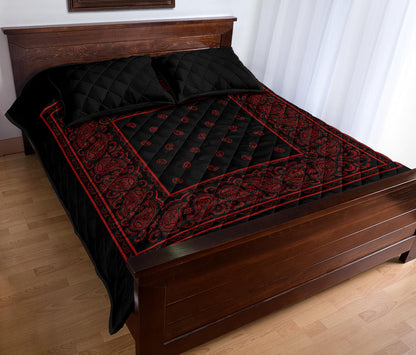black and red bandana quilt set