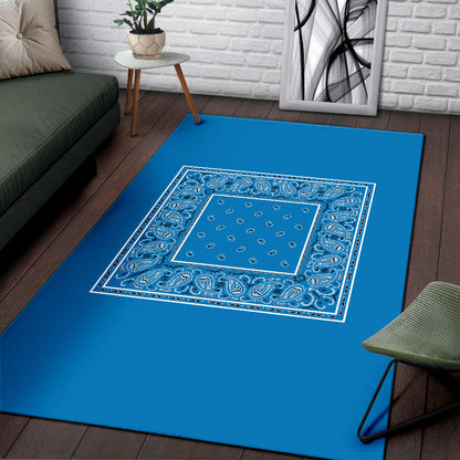 Sky Blue Bandana Area Rugs - Minimal