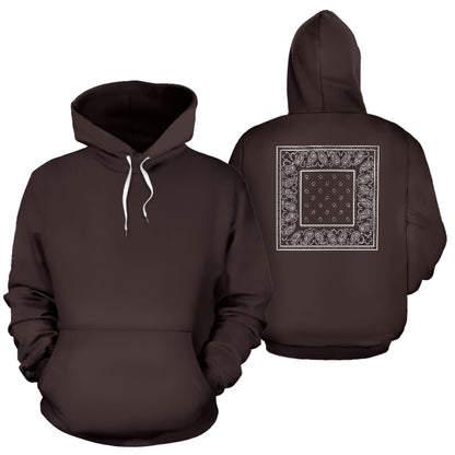 bandana print brown pullover hoodie
