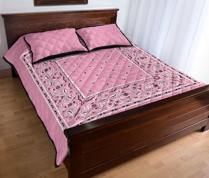 Quilt Set - Lt Pink Bandana Quilt w/Shams