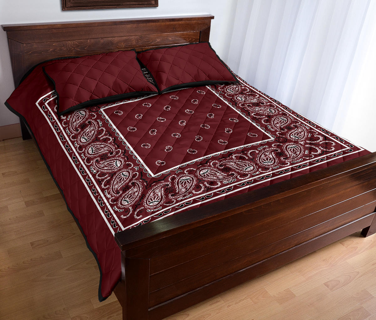 Quilt Set - Burgundy Bandana Quilts w/Shams