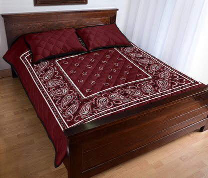 Quilt Set - Burgundy Bandana Quilts w/Shams