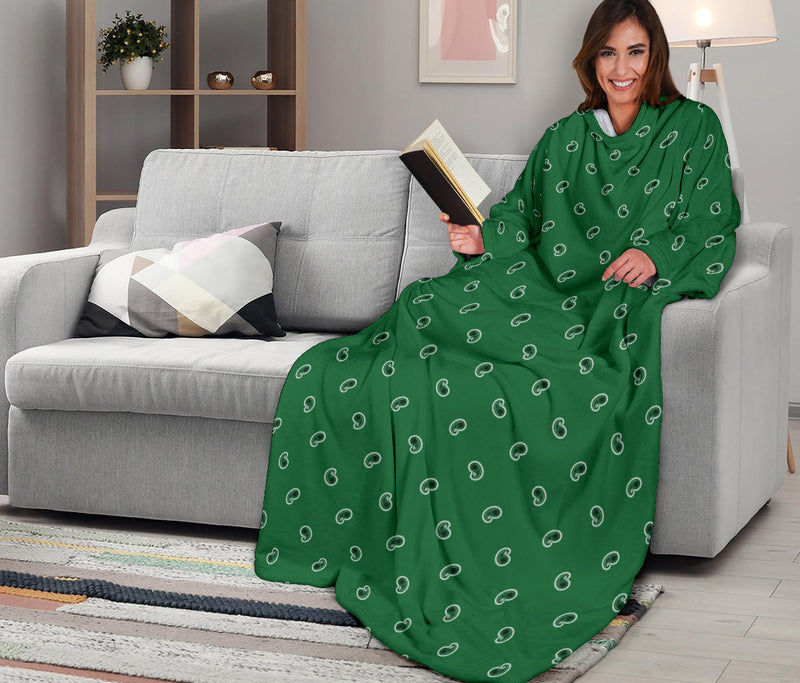 green paisley wearable blanket