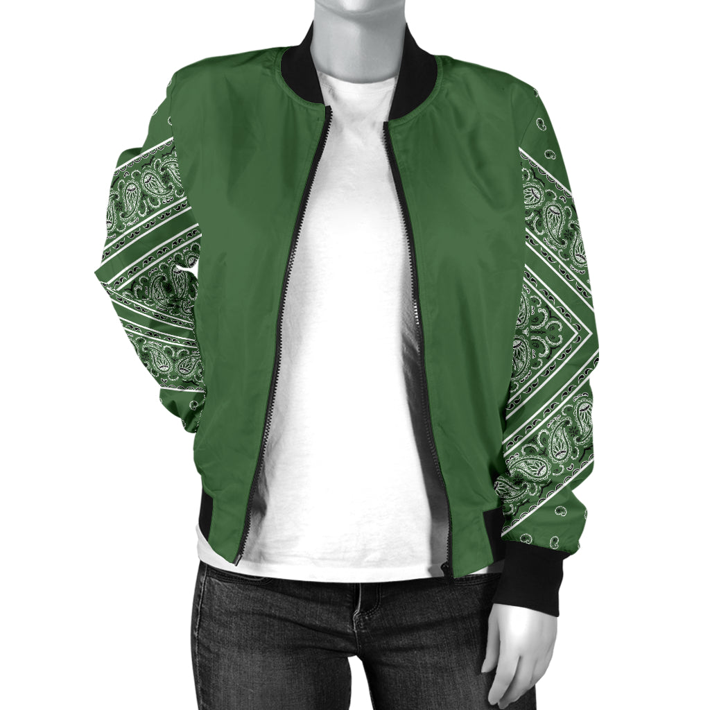 green bomber jacket for women