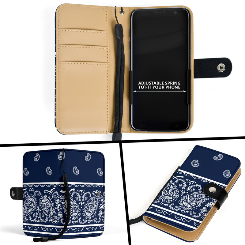 Royal Blue Bandana Phone Case Wallet
