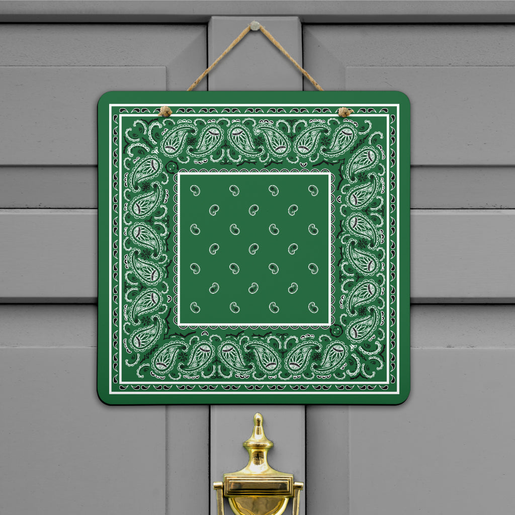 Classic Green Bandana Door Signs