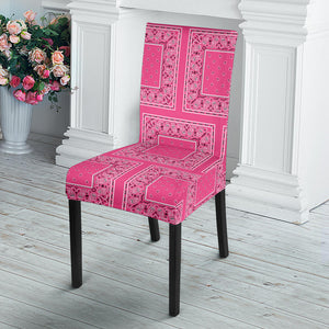 Warm Pink Bandana Dining Chair Covers - 4 Pattern