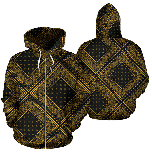 Red and Gold Zip Up Hoodie