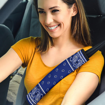 Royal Blue Bandana Seat Belt Covers - 3 Styles