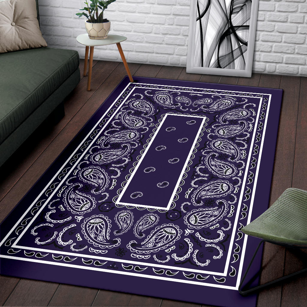 Royal Purple Bandana Area Rugs - Fitted