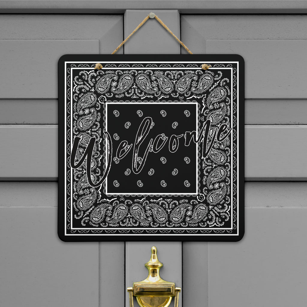 Black Bandana Door Signs