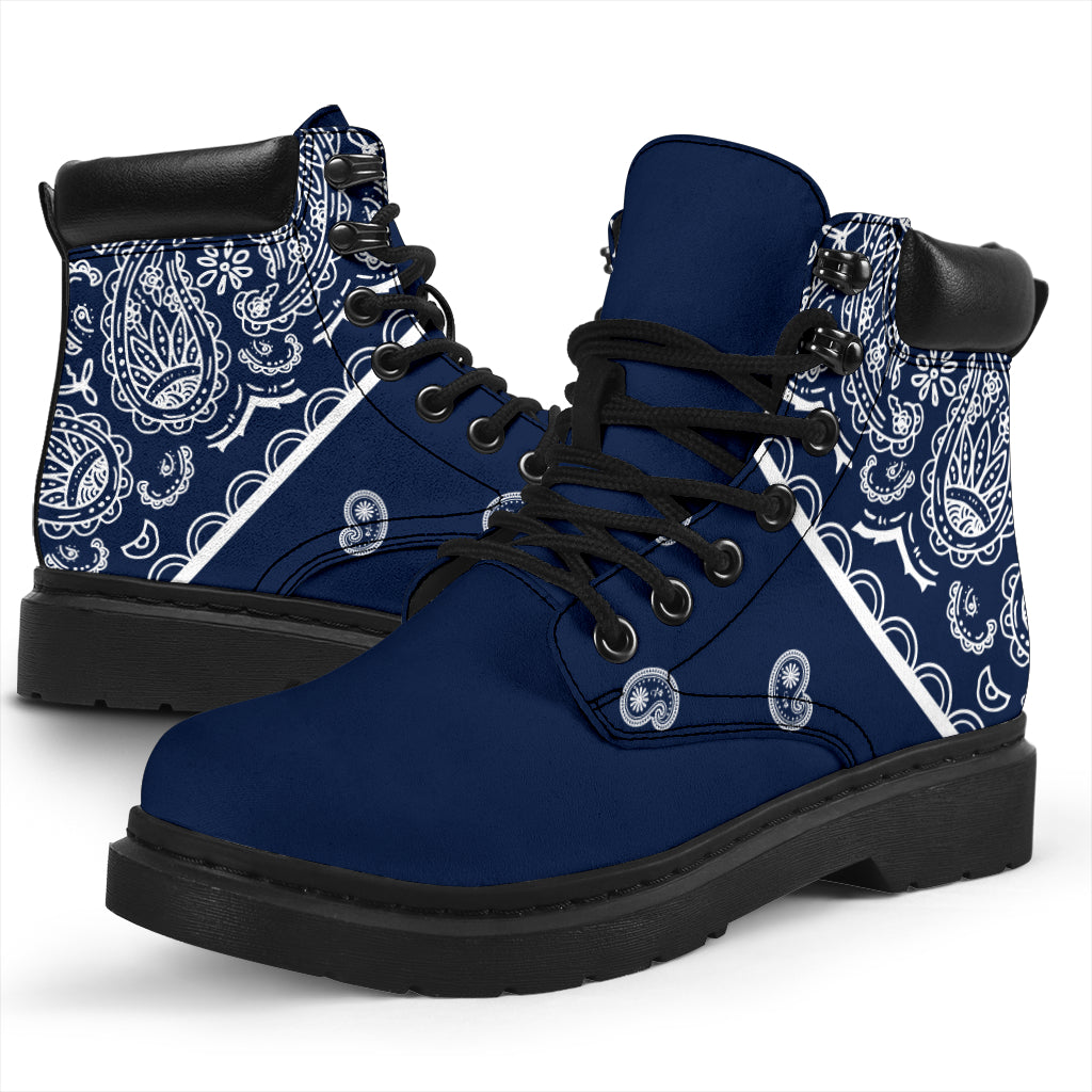 Navy Blue Bandana All Season Boots