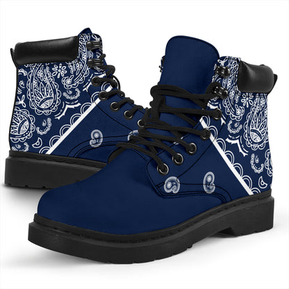 Navy Blue Bandana All Season Boots