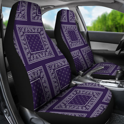 Royal Purple Bandana Car Seat Covers - Patch