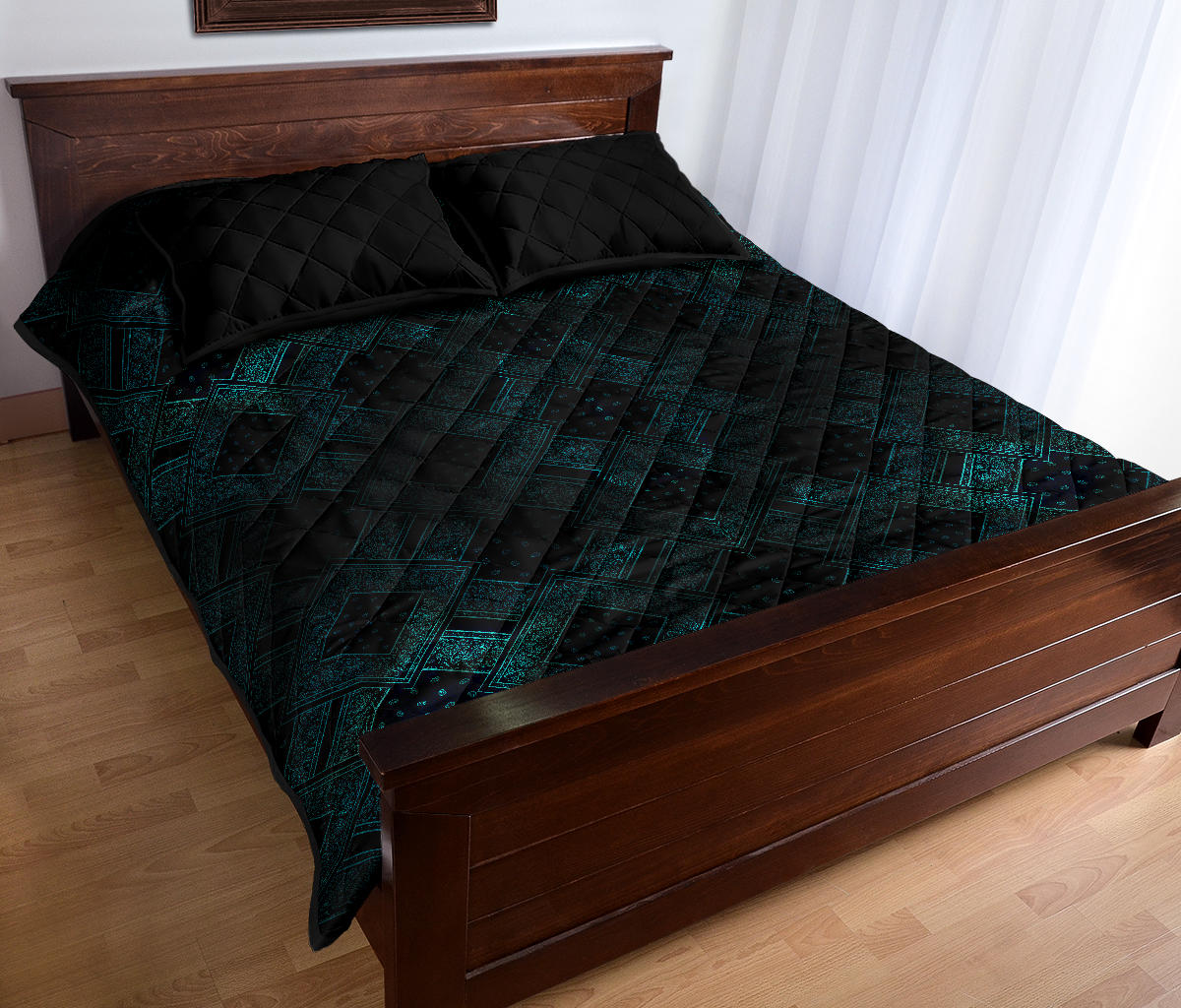 black and blue bandana bedding set