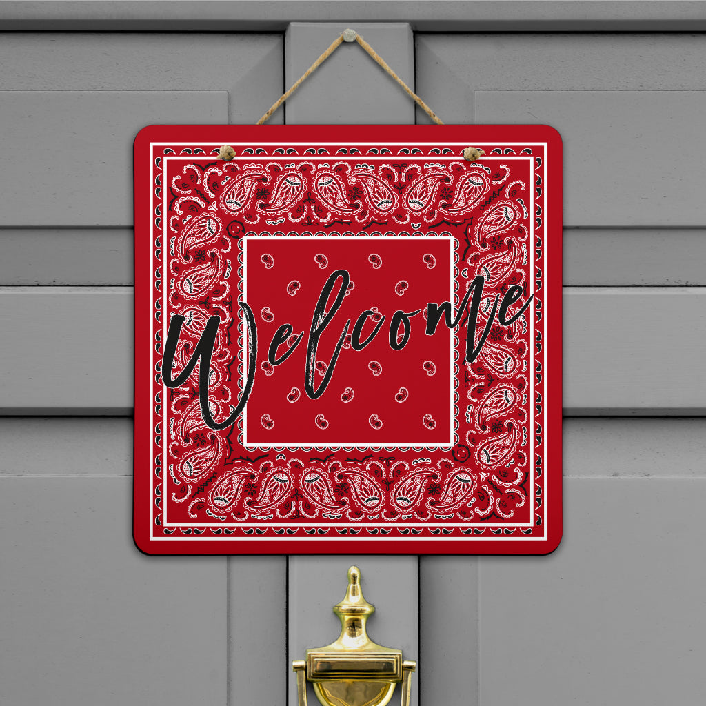 Classic Red Bandana Door Sign