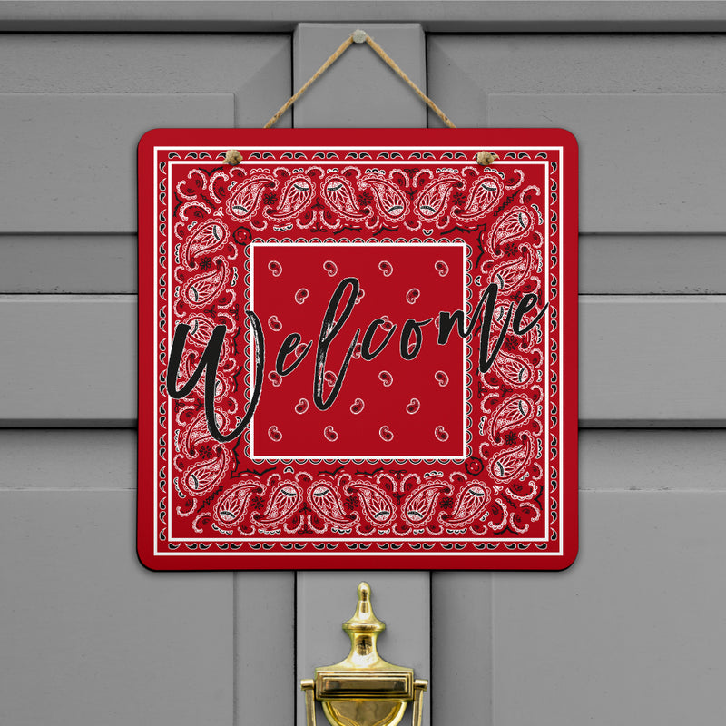 Classic Red Bandana Door Sign