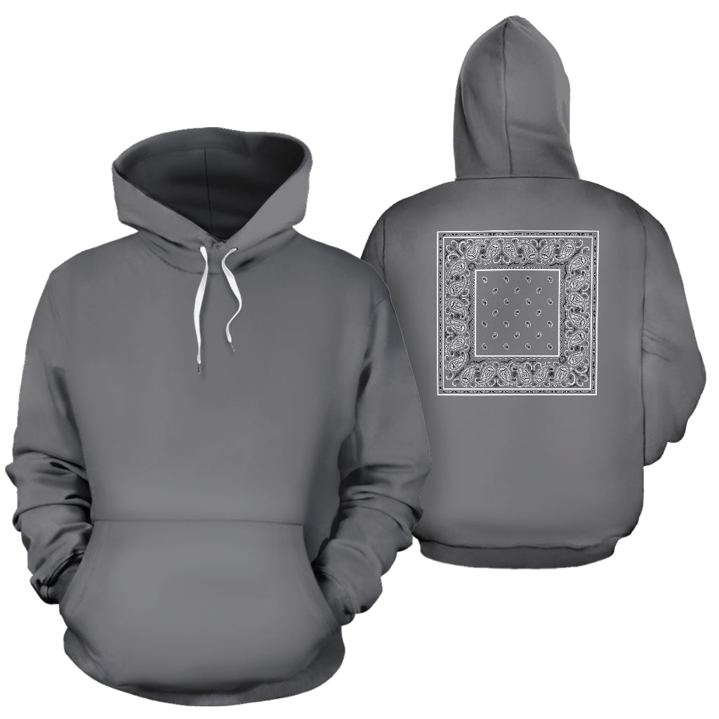 gray bandana pullover hoodie
