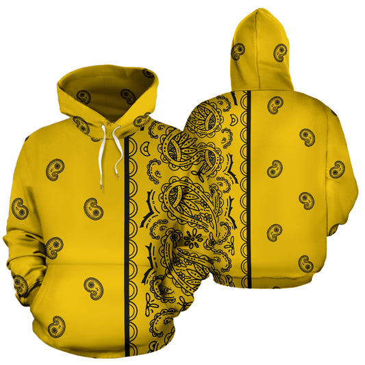 gold and black bandana pullover hoodies